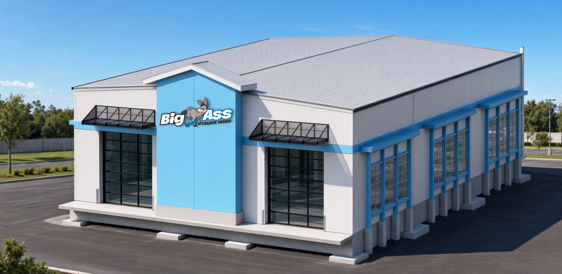 Architectural rendering of the Big Ass Truck Wash facility
